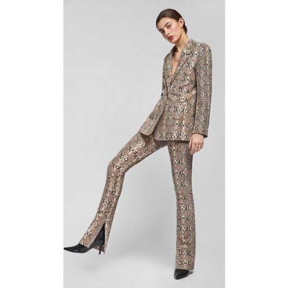 💕ANINE BING💕 Cigarette Python Trousers ~ Split Cuff Snakeskin Print XS NWT - Picture 6 of 16